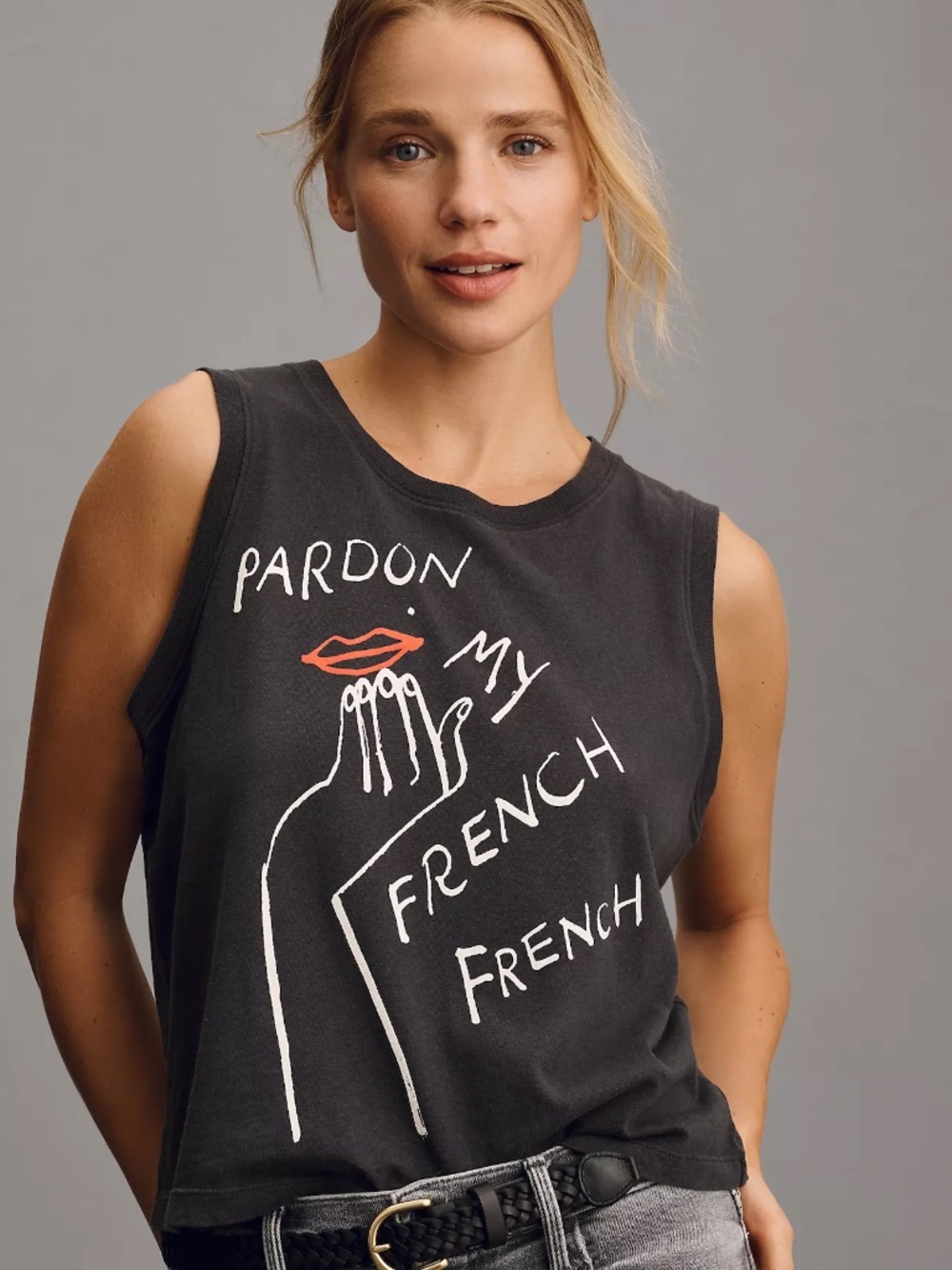 MOTHER The Strong and Silent Type French Graphic Tank Medium